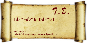 Török Dézi névjegykártya